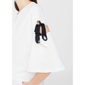 Mango white T-shirt with the sleeves cutout detail